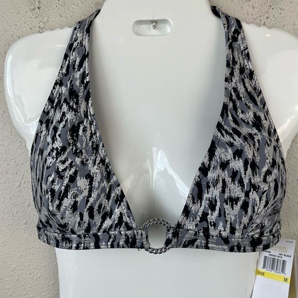 MICHAEL Michael Kors Metallic Silver and Black Bikini Sizes S or M - Picture 2 of 8